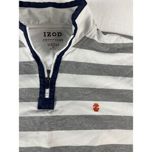 IZOD Advantage Performance XL Gray Striped Natural Stretch Pullover‎